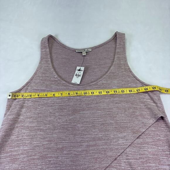 Express Crossover High Lo Sleeveless Knit Tank Top Asymmetrical Hem Pink Size L - Picture 6 of 9